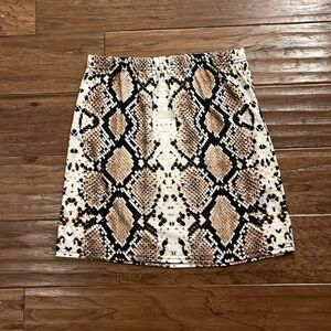 Pretty Little Thing Snake Print Mini Skirt